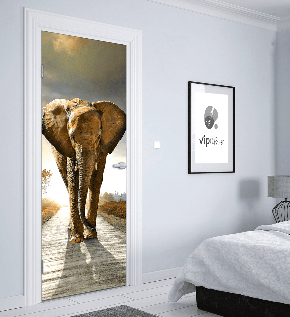 Αυτοκόλλητο Πόρτας με εκτύπωση ελέφαντας "Elephant"
