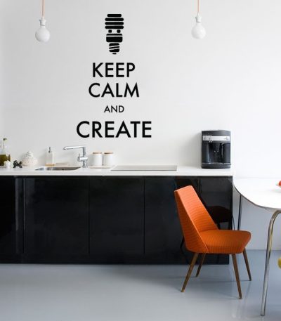Αυτοκόλλητο Τοίχου "Keep Calm & Create"