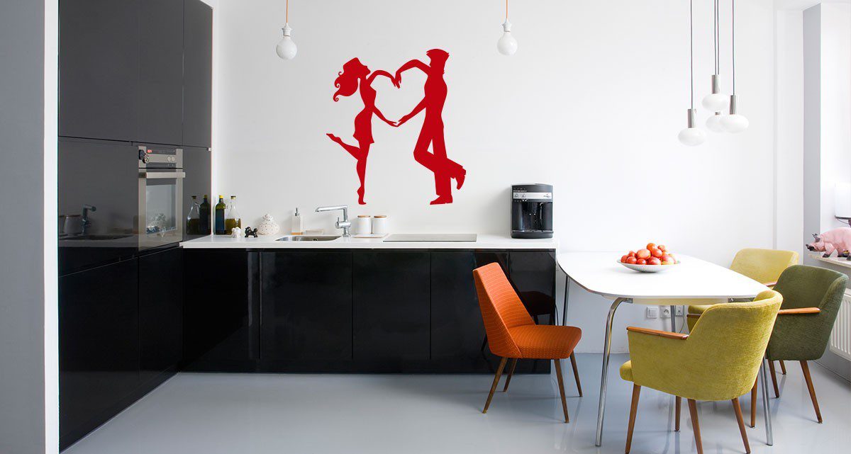 Αυτοκόλλητο Τοίχου "Couple Heart"