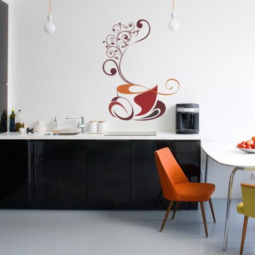 Αυτοκόλλητο Τοίχου "Coffee Floral"