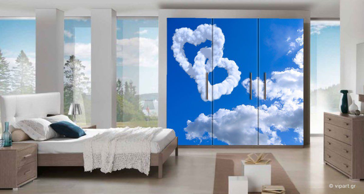 Αυτοκόλλητο Επίπλων "Sky & Hearts"