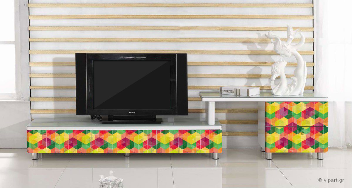 Αυτοκόλλητο Επίπλων "Colored Cubes"