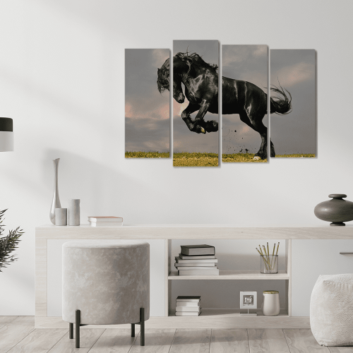 Πίνακας Καμβάς Τετράπτυχος Wild Horse