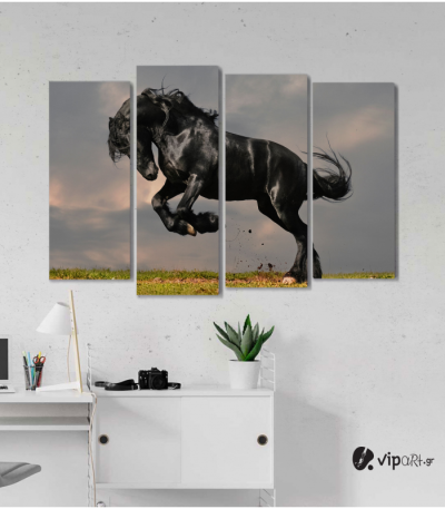 Πίνακας Καμβάς Τετράπτυχος Wild Horse