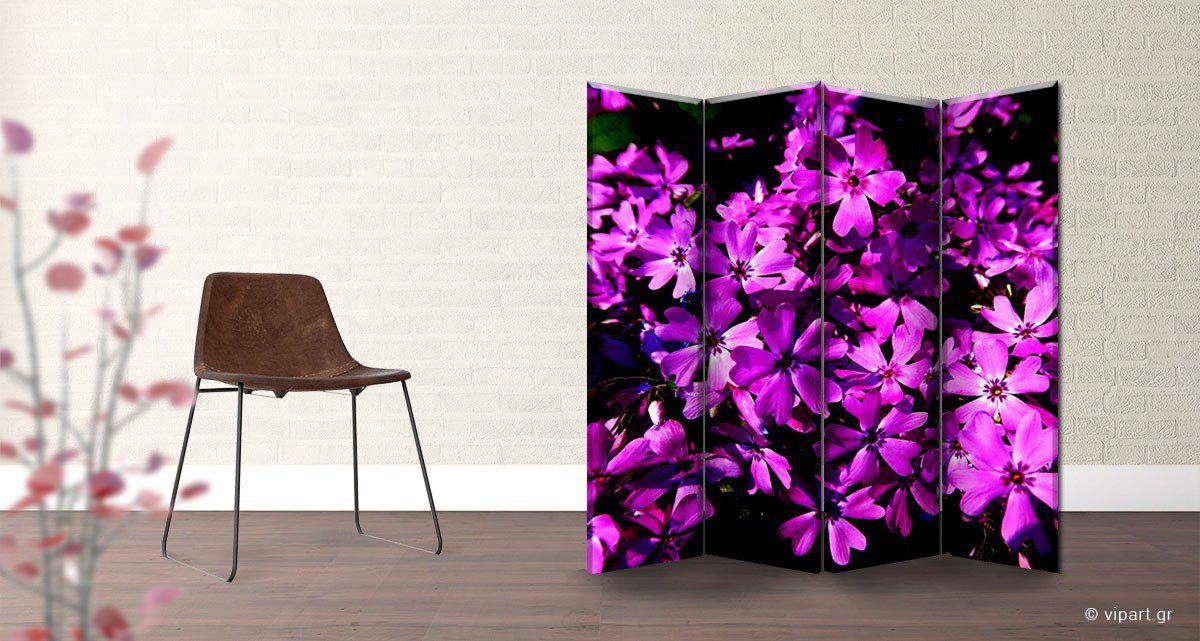 Παραβάν Τετράπτυχο Purple Flowers