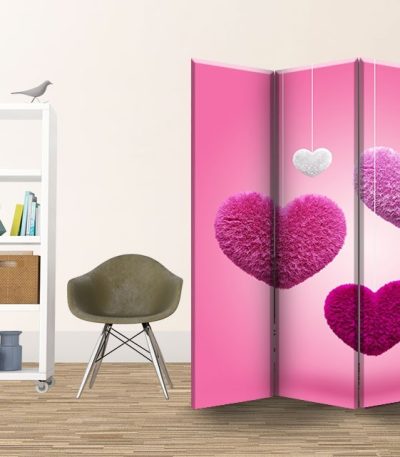 Παραβάν Τετράπτυχο fluffy Hearts