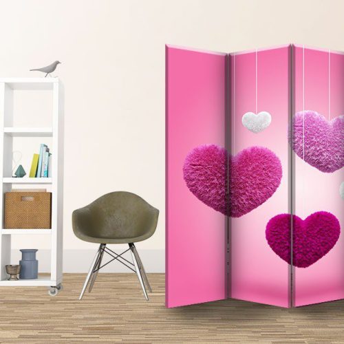 Παραβάν Τετράπτυχο fluffy Hearts