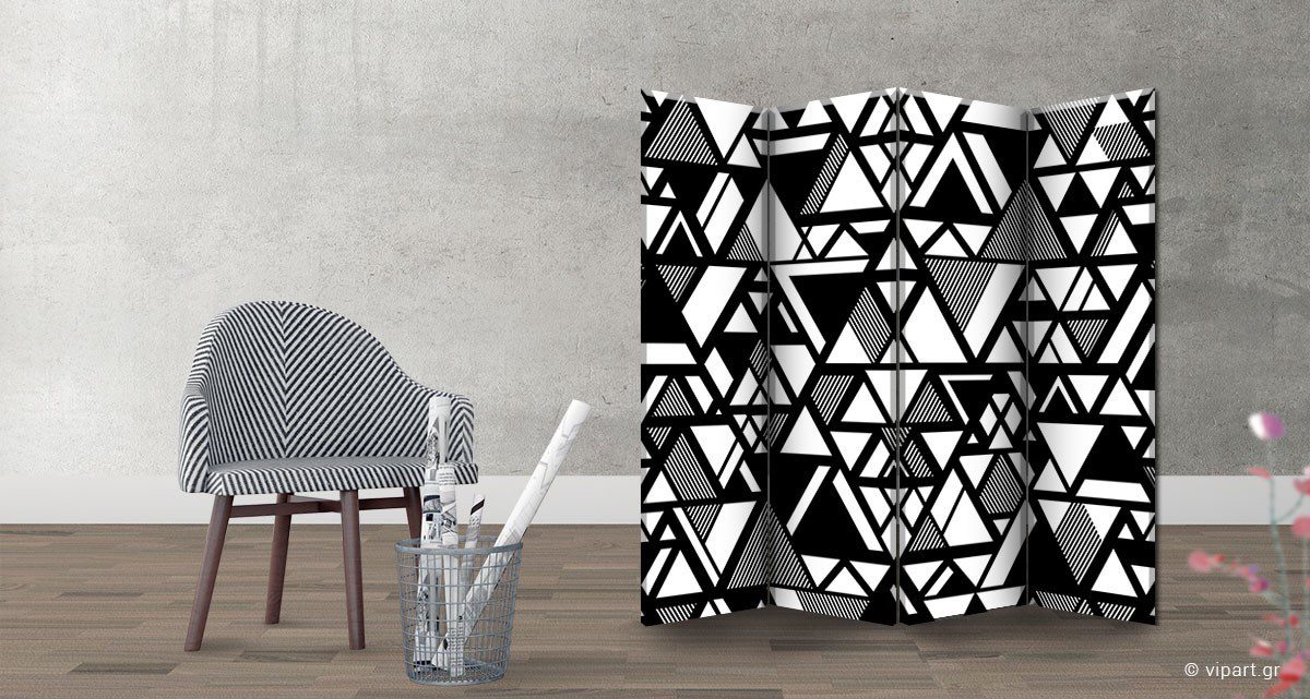 Παραβάν Τετράπτυχο Triangle Motif