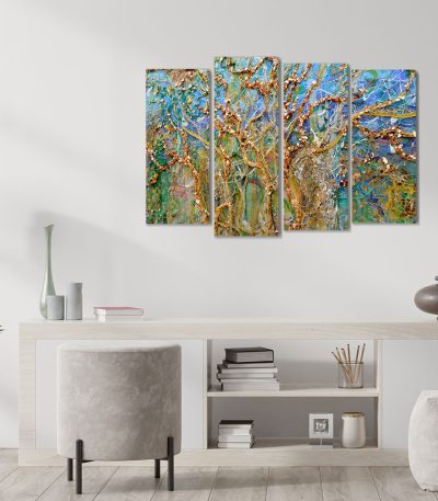 Πίνακας Καμβάς Τετράπτυχος Acrylic Painting - Ακρυλική ζωγραφική