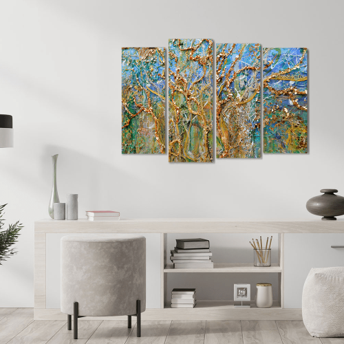 Πίνακας Καμβάς Τετράπτυχος Acrylic Painting - Ακρυλική ζωγραφική
