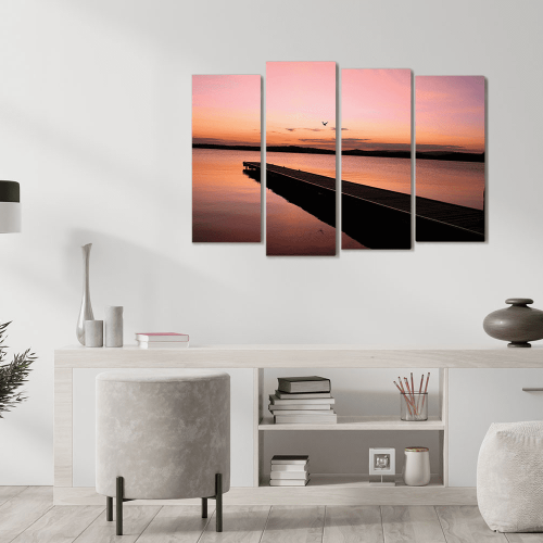 Πίνακας Καμβάς Τετράπτυχος Sunset View - Ηλιοβασίλεμα