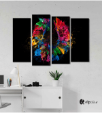 Πίνακας Καμβάς Τετράπτυχος Artistic Colored - Καλλιτεχνικό χρώμα
