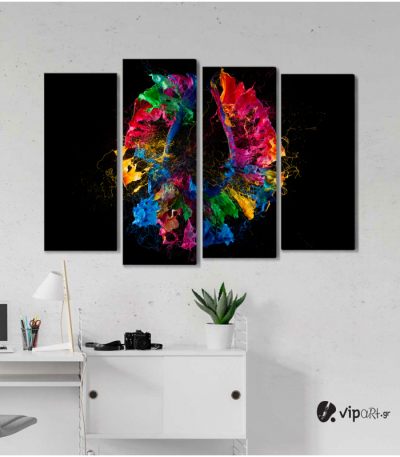 Πίνακας Καμβάς Τετράπτυχος Artistic Colored - Καλλιτεχνικό χρώμα