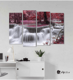 Πίνακας Καμβάς Τετράπτυχος Waterfall Nature - Φύση καταρράκτης