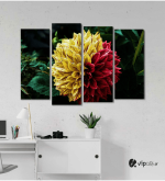 Πίνακας Καμβάς Τετράπτυχος Strange Flower - Παράξενο λουλούδι