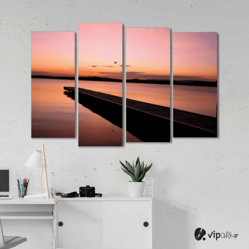 Πίνακας Καμβάς Τετράπτυχος Sunset View - Ηλιοβασίλεμα