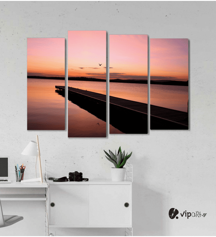 Πίνακας Καμβάς Τετράπτυχος Sunset View - Ηλιοβασίλεμα