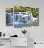 Πίνακας Καμβάς Τετράπτυχος Nature Waterfall - Καταρράκτης φύση
