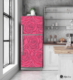 Αυτοκόλλητο Ψυγείου με εκτύπωση ρόζ "Rose Pattern"