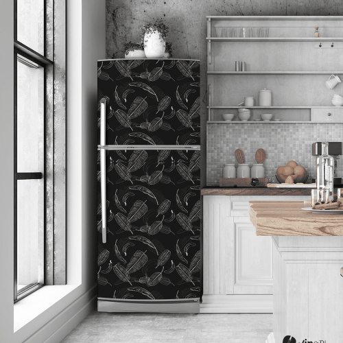 Αυτοκόλλητο Ψυγείου με εκτύπωση "Leaves Pattern"