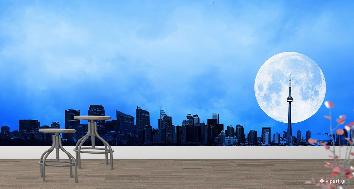 Ταπετσαρία Τοίχου Full Moon Above The City