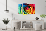 Πίνακας Καμβάς Τετράπτυχος Colored Rose - Χρωματιστό τριαντάφυλλο