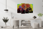Πίνακας Καμβάς Τετράπτυχος Modern Spiral Art - Σύγχρονη σπειροειδής τέχνη