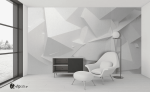Ταπετσαρία Τοίχου 3D εκτύπωση White
