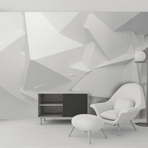 Ταπετσαρία Τοίχου 3D εκτύπωση White