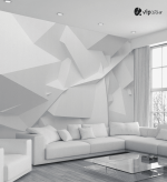 Ταπετσαρία Τοίχου 3D εκτύπωση White