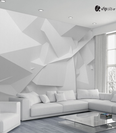 Ταπετσαρία Τοίχου 3D εκτύπωση White