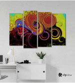Πίνακας Καμβάς Τετράπτυχος Modern Spiral Art - Σύγχρονη σπειροειδής τέχνη