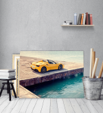 Πίνακας Καμβάς κίτρινο γρήγορο αυτοκίνητο Yellow Fast Car ferrari