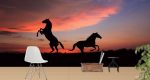 Ταπετσαρία Τοίχου Horses Sunset