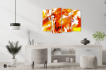 Πίνακας Καμβάς Τετράπτυχος Orange Artistic Paint - Πορτοκαλί καλλιτεχνικό χρώμα