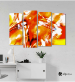 Πίνακας Καμβάς Τετράπτυχος Orange Artistic Paint - Πορτοκαλί καλλιτεχνικό χρώμα