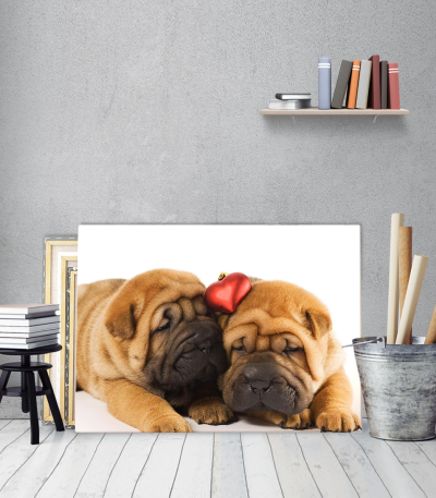 Πίνακας Καμβάς σκυλάκια Puppies Love