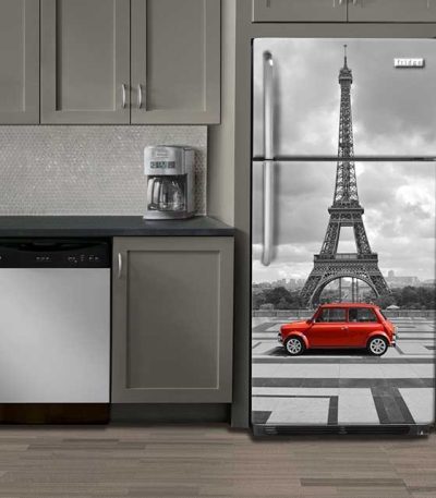 Αυτοκόλλητο Ψυγείου "Paris Red Car"