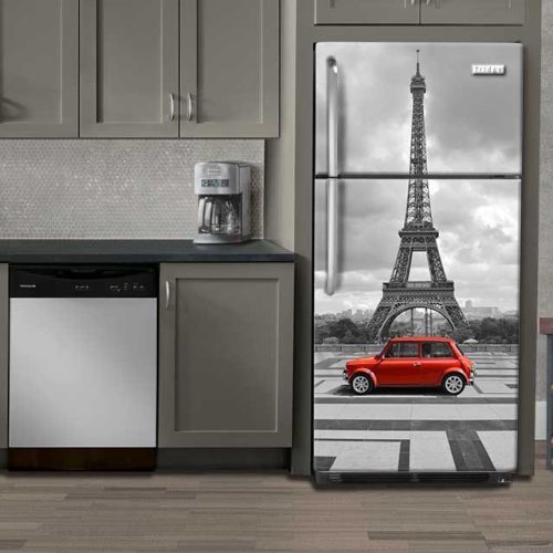 Αυτοκόλλητο Ψυγείου "Paris Red Car"