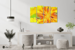Πίνακας Καμβάς Τετράπτυχος Flower Orange Spiral - Λουλούδι πορτοκαλί σπείρα