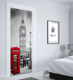 Αυτοκόλλητο Πόρτας με εκτύπωση "London Black&White Red"