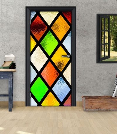 Αυτοκόλλητο Πόρτας "Colorful Glass"