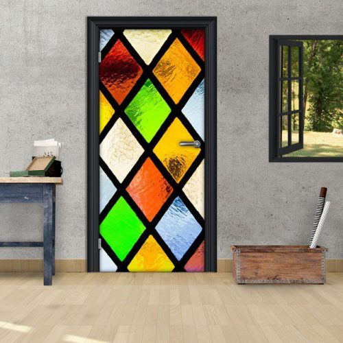 Αυτοκόλλητο Πόρτας "Colorful Glass"