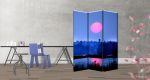 Παραβάν Τρίπτυχο Blue Night Pink Moon