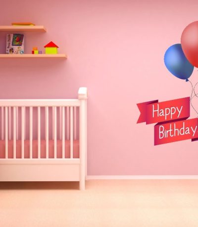 Αυτοκόλλητο Τοίχου "Happy Birthday Balloons"