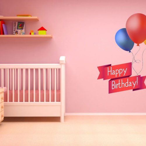 Αυτοκόλλητο Τοίχου "Happy Birthday Balloons"