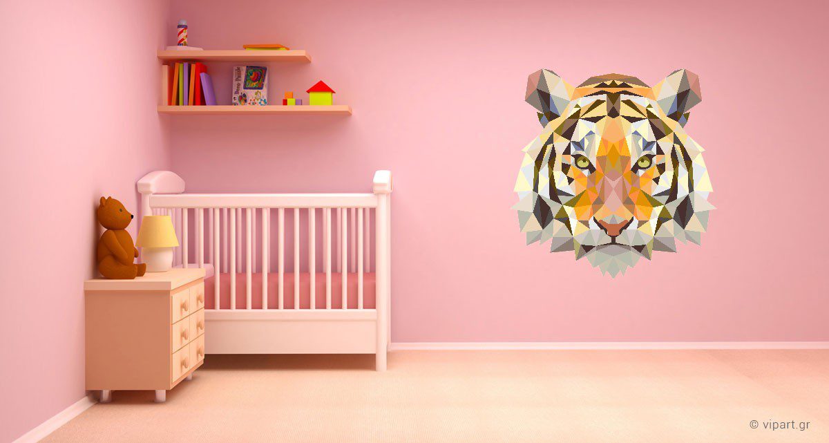 Αυτοκόλλητο Τοίχου "Triangle Tiger"