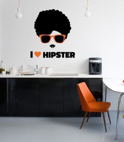 Αυτοκόλλητο Τοίχου "I Love Hipster"