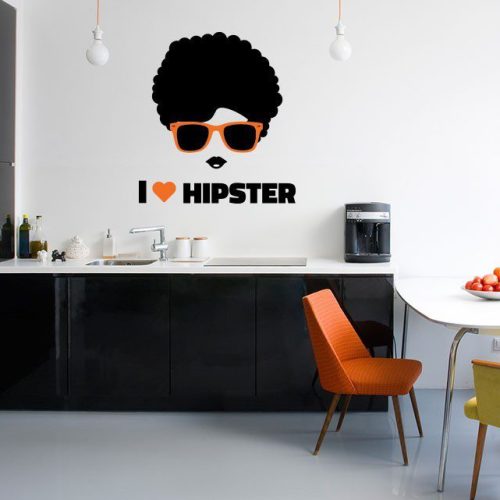 Αυτοκόλλητο Τοίχου "I Love Hipster"
