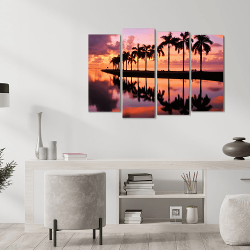 Πίνακας Καμβάς Τετράπτυχος Palmetto Bay Miami
